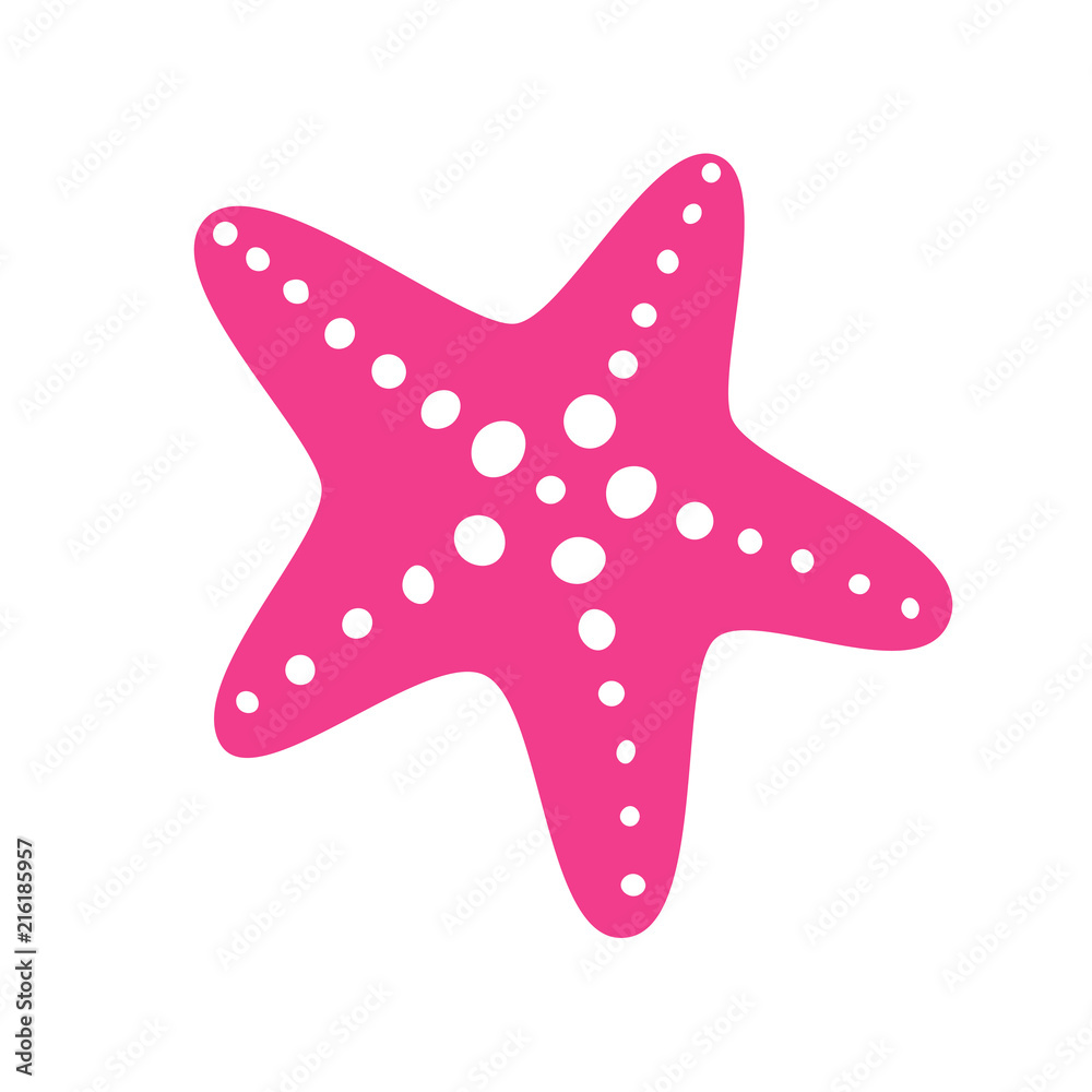 Pink starfish in flat style. Starfish icon. Sea star. Vector illustration Pink starfish in flat style. Starfish icon. Sea star. Vector illustration