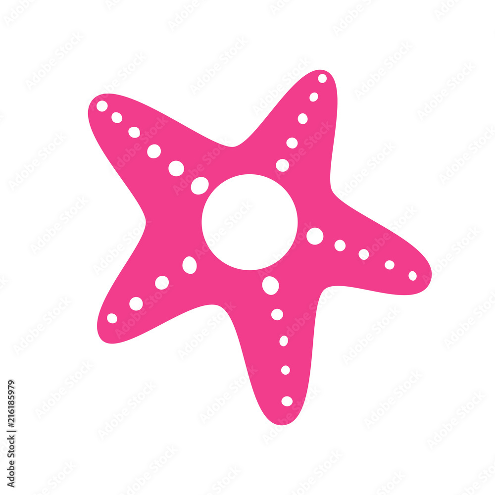 Pink starfish in flat style. Starfish icon. Sea star. Vector illustration Pink starfish in flat style. Starfish icon. Sea star. Vector illustration