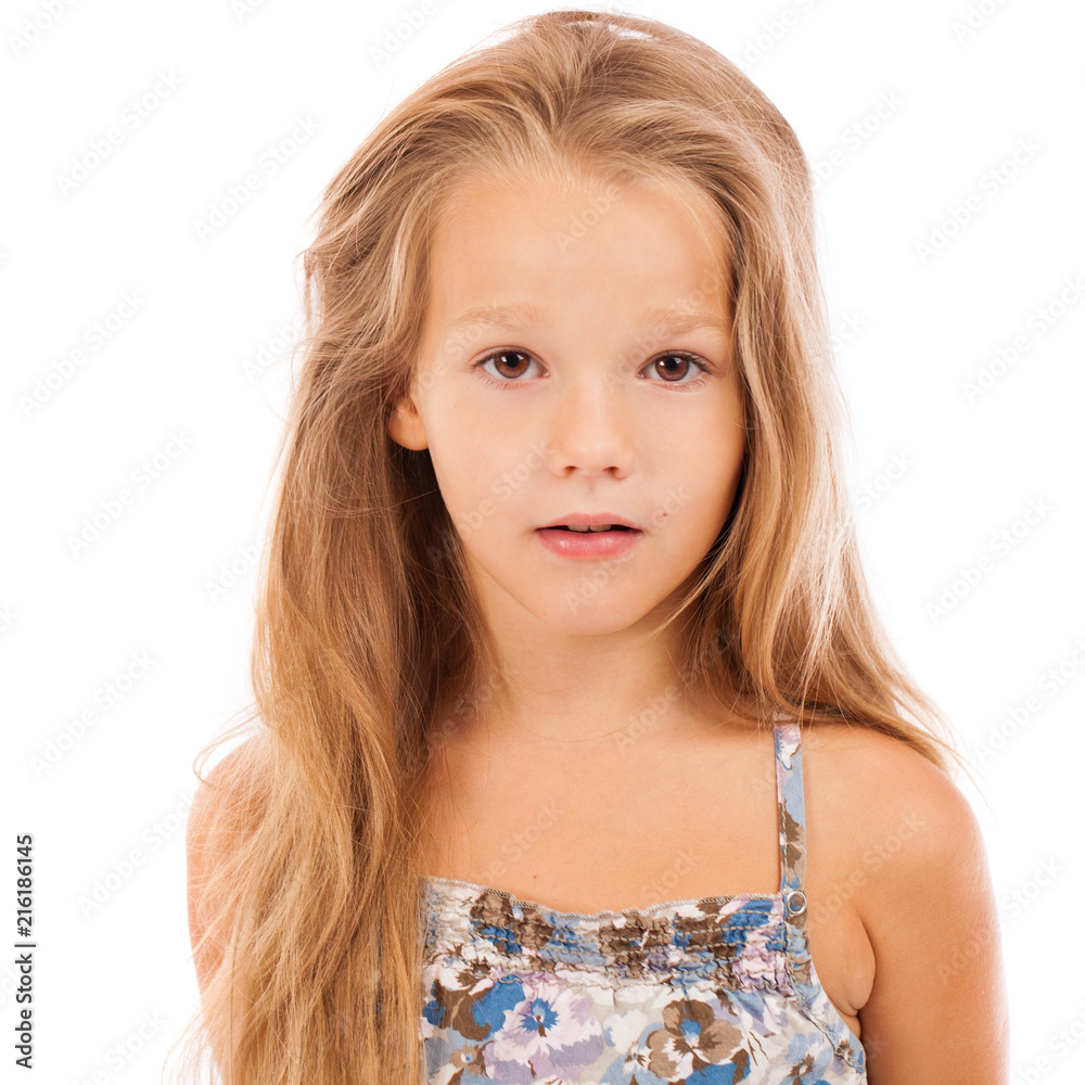 Beautiful blonde little girl Stock Photo | Adobe Stock