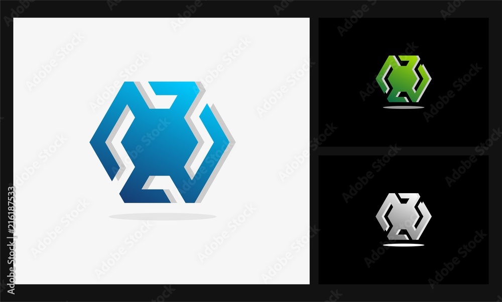 Obraz premium z hexagon dimensions logo