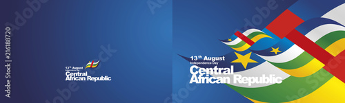 Independence Day Central African Republic flag ribbon two fold landscape