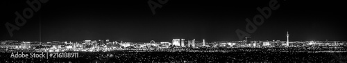 A Monochrome Vegas, black and white cityscape at night with city lights