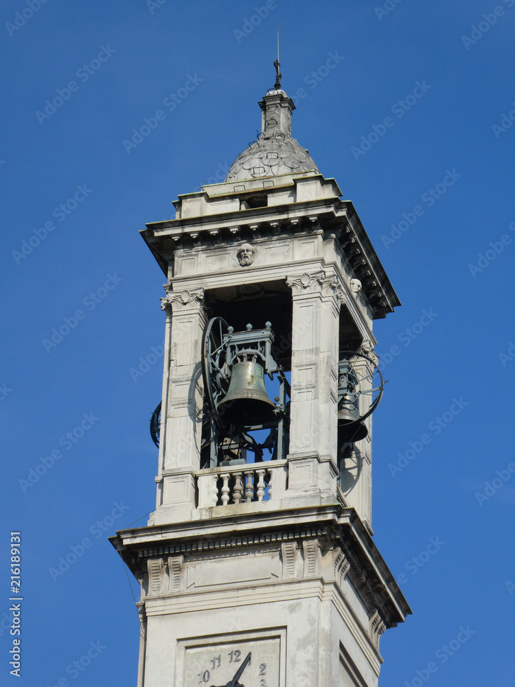 Church bell tower, detail