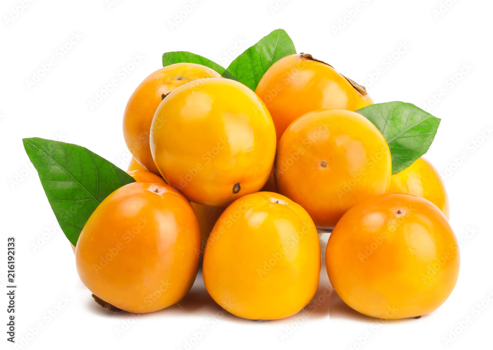 persimmon on white background persimmon on white background