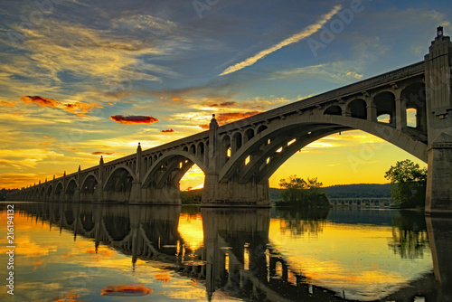 Columbia–Wrightsville Bridge  at sunset