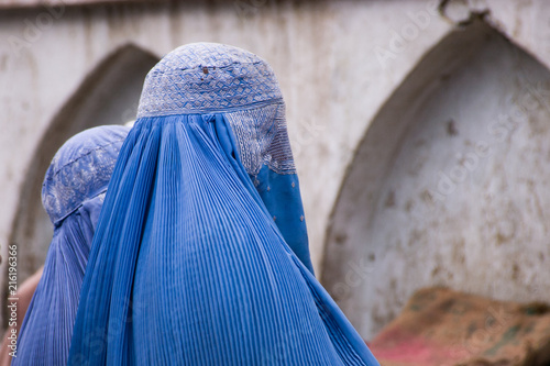 Woman in burqa in Kabul, Afghanistan photo