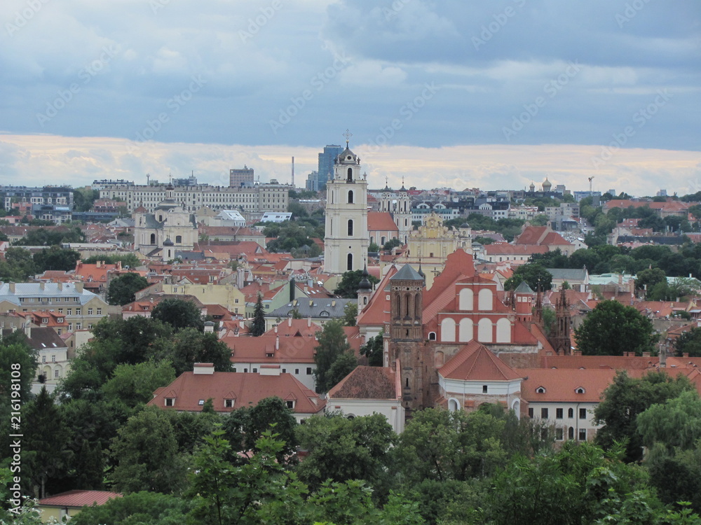 Panorama of the city of Vilnius on a summer day