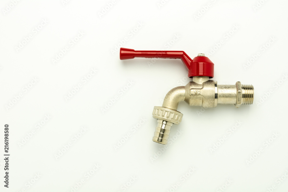 faucet water isolated on white background. faucet water isolated on white background.