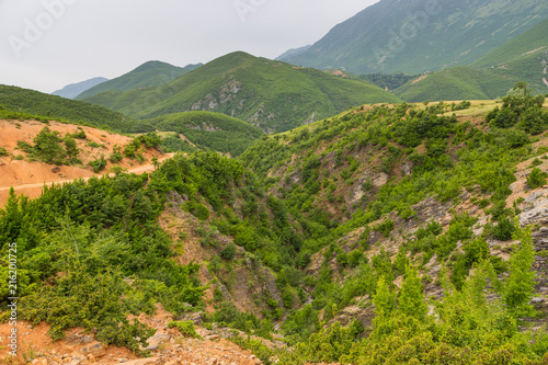 Scenic landscape view in Albanian mountain, Lure National Park.