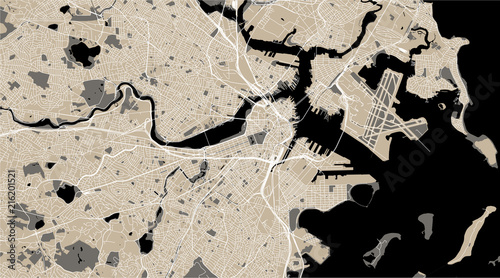 vector map of the city of Boston, USA photo