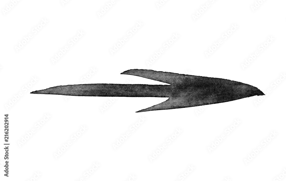Black arrow isolated on white background Black arrow isolated on white background