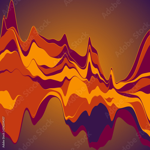 Big data visualization. Streamgraph. Futuristic infographic. Inf