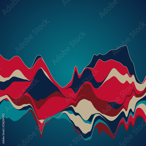 Big data visualization. Streamgraph. Futuristic infographic. Inf