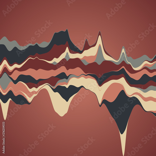Big data visualization. Streamgraph. Futuristic infographic. Inf