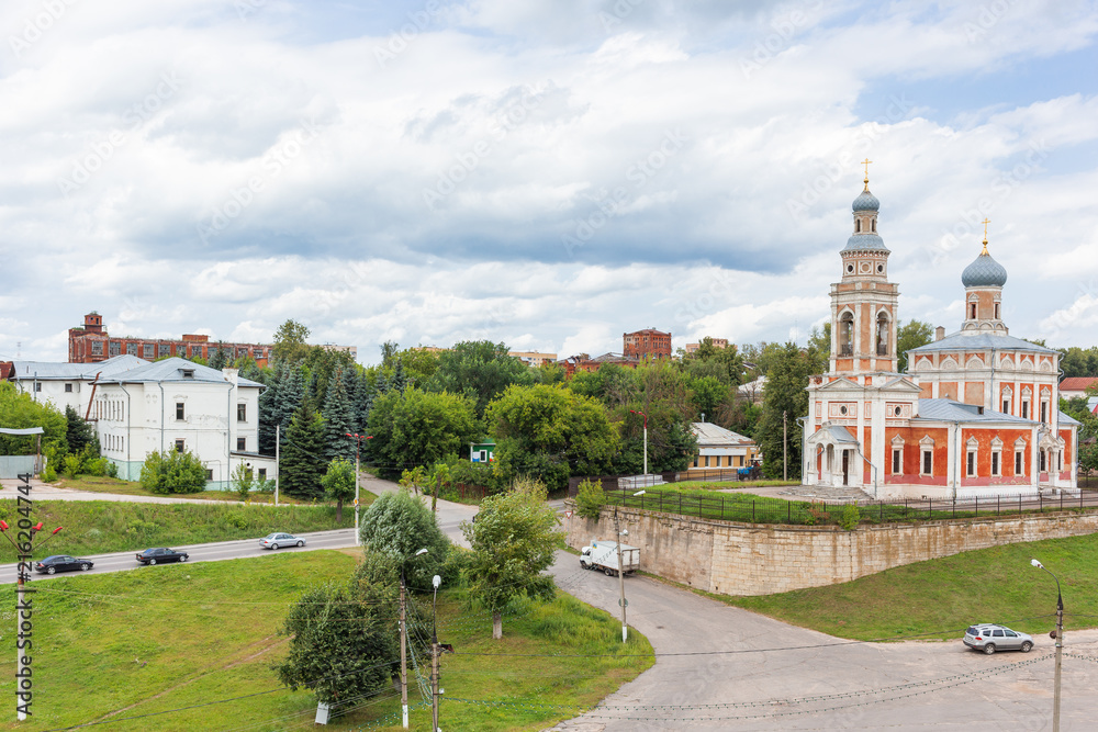 Panorama view on Assumption Church on the Hill, medieval orthodox churches in Serpukhov, Moscow region, Russia.