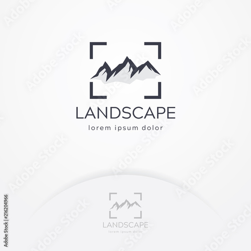 Mountain photography logo. Modern photography logo, Nature and landscape photography. Travel logo template
