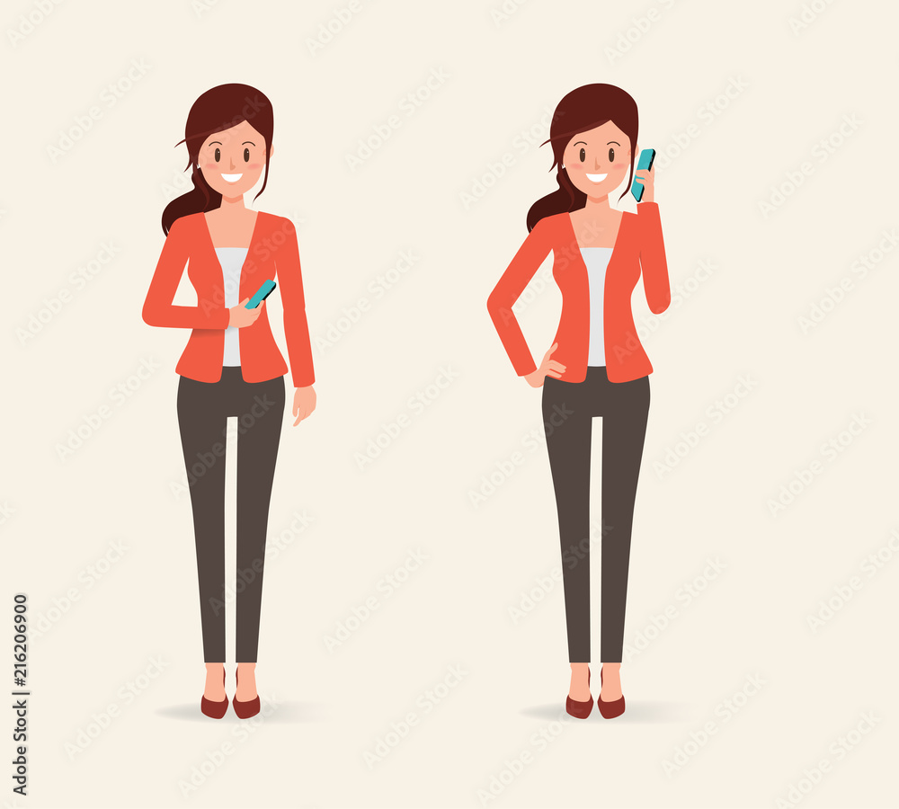 woman character to talking a mobile phone to communication. businesswoman cartoon design. woman character to talking a mobile phone to communication. businesswoman cartoon design.