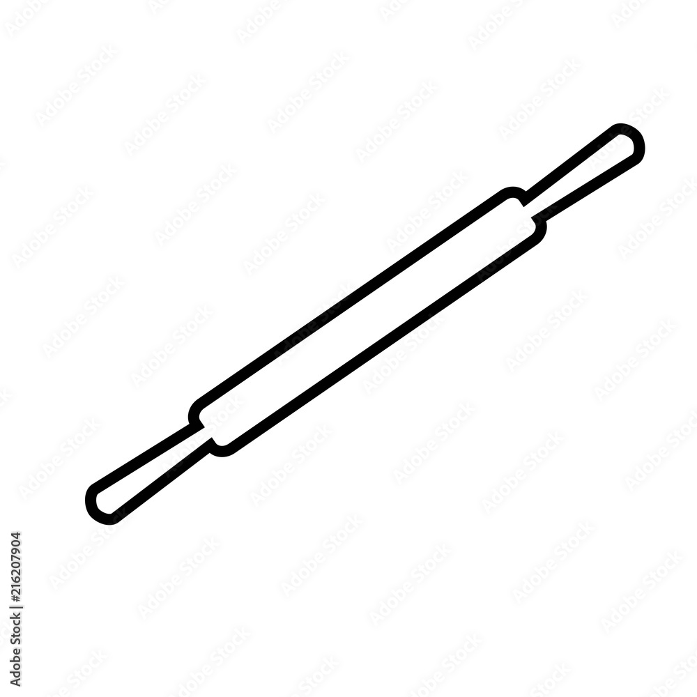 Line icon rolling pin isolated on white background. Vector illustration. Line icon rolling pin isolated on white background. Vector illustration.