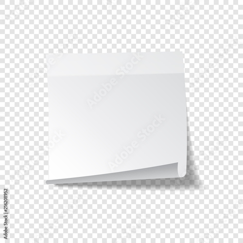 Sticky paper note with tape and shadow isolated on transparent background. Blank. © 32 pixels