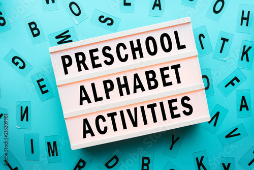 Preschool alphabet activities concept