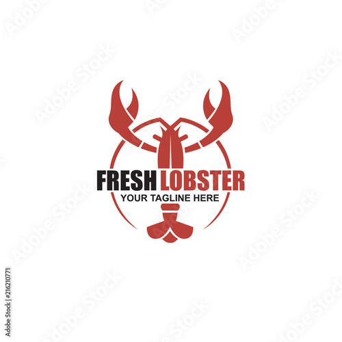 seafood image with lobster isolated on white background