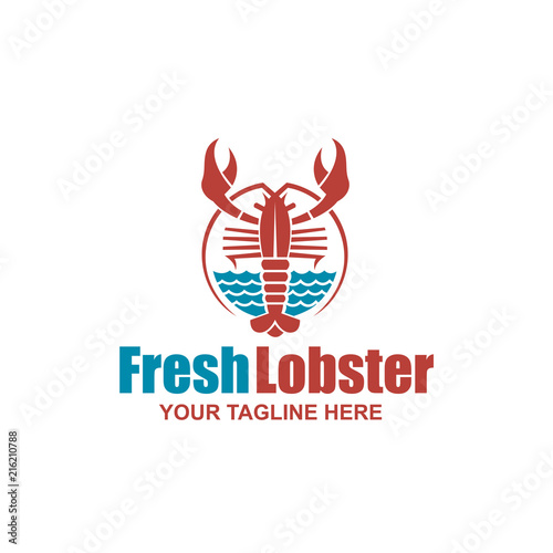 seafood image with lobster isolated on white background