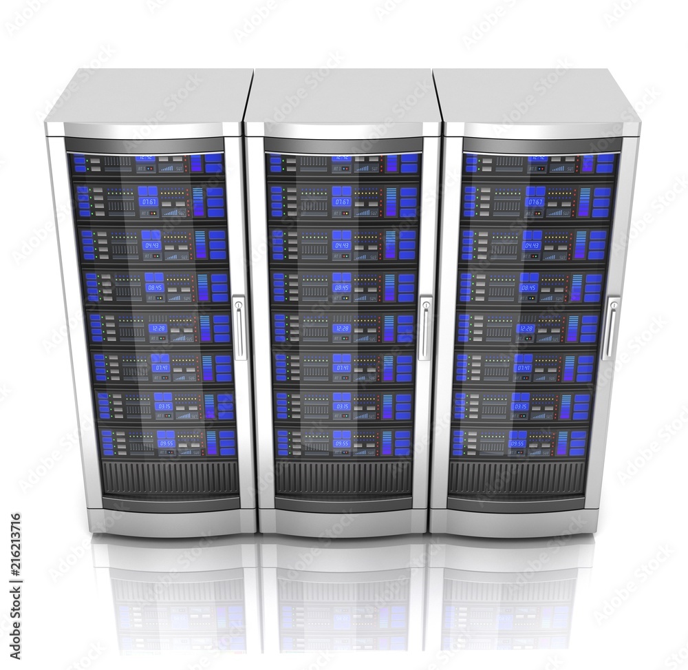 network workstation servers 3d illustration