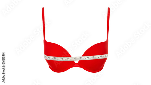 Sexy red bra, isolated.