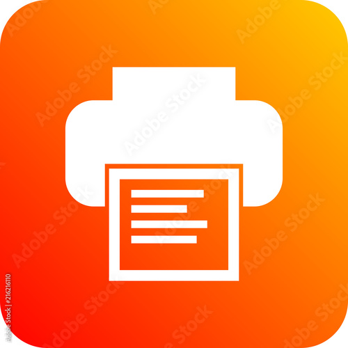 Colorido icono ilustrado para negocios y páginas web de impresora
