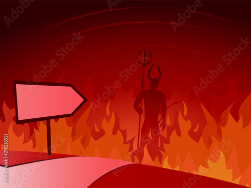 Road to Hell and Direction Sign