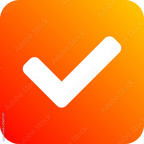 Bonito icono colorido para negocios y web con tick