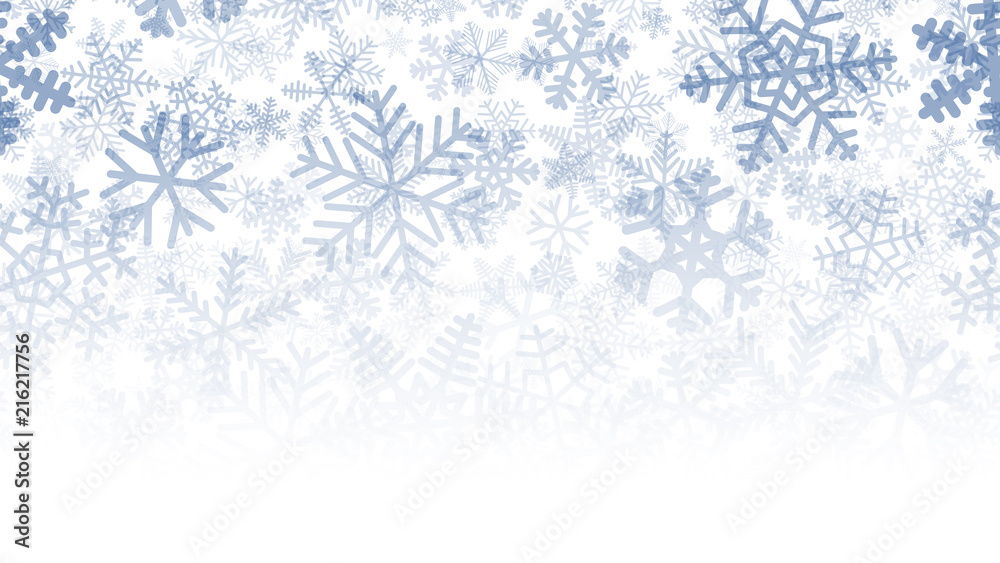 Snow Flakes Hd Transparent, White Snow Flakes Over Blue Gradient