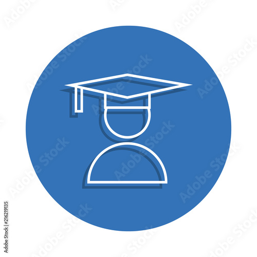 Student badge icon. Element of education for mobile concept and web apps icon. Thin line icon with shadow in badge for website design and development, app development