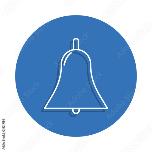 bell badge icon. Element of education for mobile concept and web apps icon. Thin line icon with shadow in badge for website design and development, app development