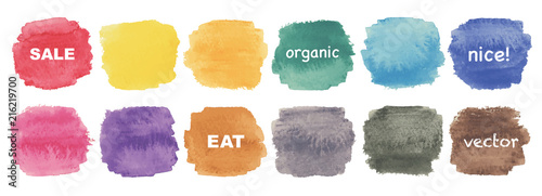 Hand painted watercolor circles,vector