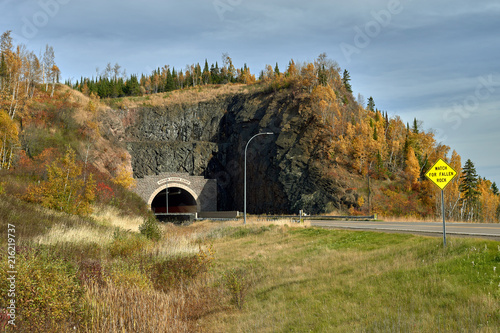 silver creek cliff tunnel, mn, autumn photo