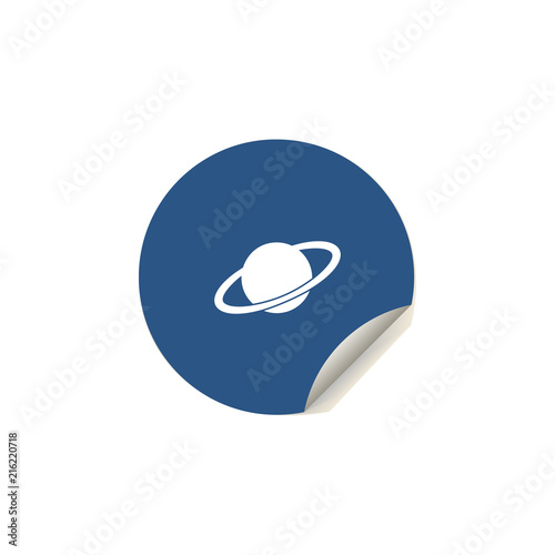 planet Saturn icon in sticker style. One of space collection icon can be used for UI/UX