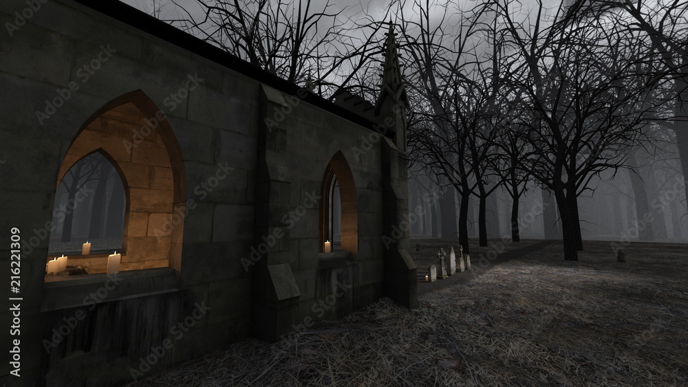 Fototapeta premium 教会と墓