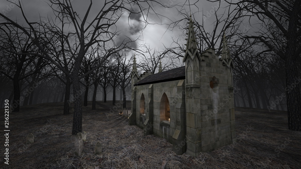 Fototapeta premium 教会と墓