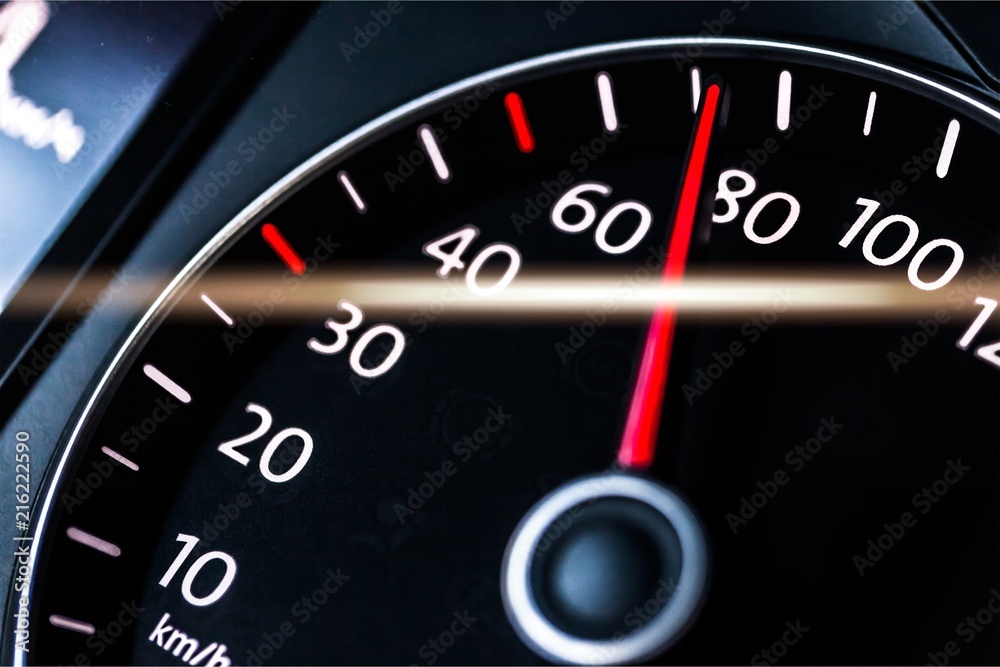 Modern car speedometer