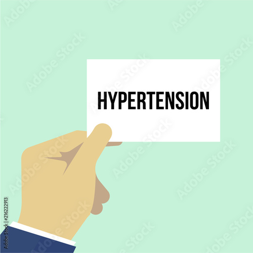 Man showing paper HYPERTENSION text