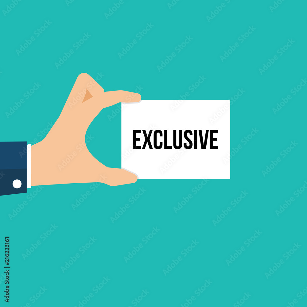 Man showing paper EXCLUSIVE text Man showing paper EXCLUSIVE text