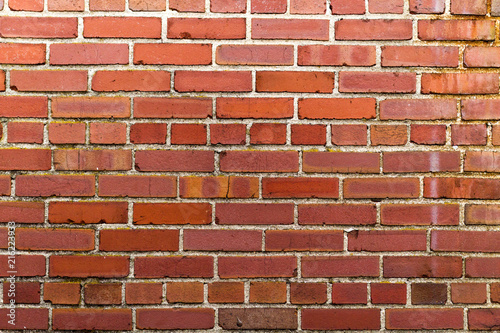 Background, Texture Red Fire Brick Wall With Old Motar