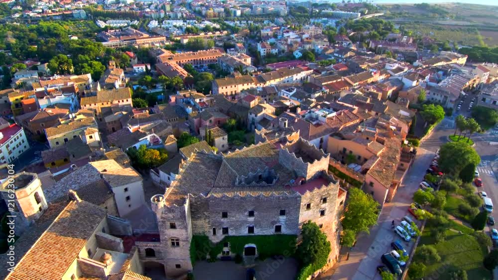 Altafulla desde el aire. Pueblo de Tarrragona en Cataluña,España