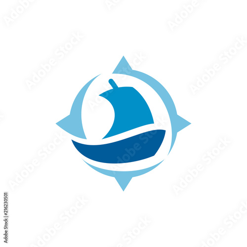 Ship and Compass Logo © cahyo