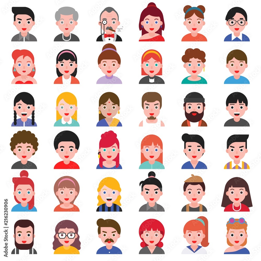 Avatar people icon set 2, flat design Avatar people icon set 2, flat design