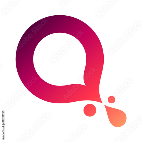Letter Q With water Drop Logo