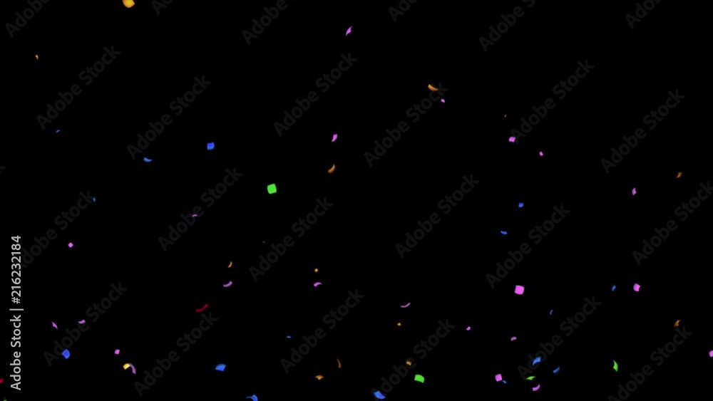 Confetti Clacker 15s  falling with alpha channel matte to place over your own content 紙吹雪クラッカー