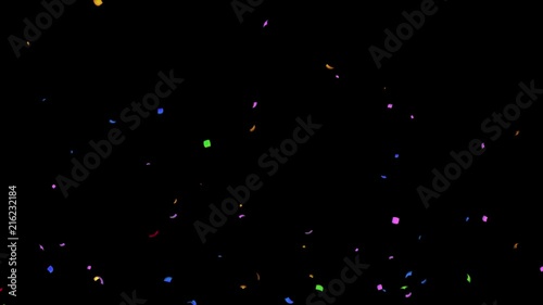 Confetti Clacker 15s  falling with alpha channel matte to place over your own content 紙吹雪クラッカー