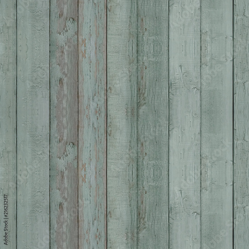 Seamless pattern of textured grey wooden plank wall with moss